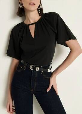 NEW NATION LTD tracy keyhole front top in jet black